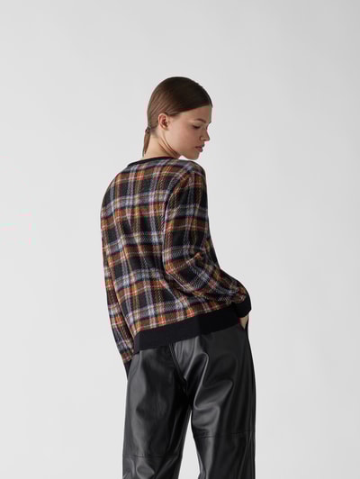No21 Pullover mit Karomuster Schwarz 5