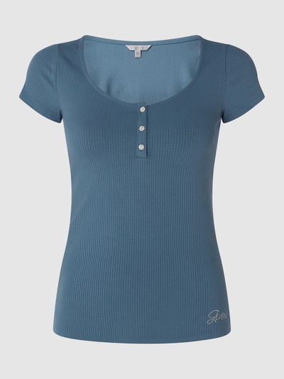 Guess T-Shirt in Ripp-Optik Modell 'KARLEE JEWEL' Rauchblau 1