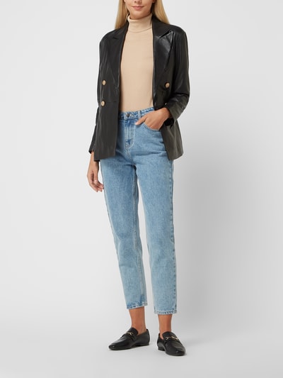 Studio AR Blazer aus Leder Modell 'Renee' Schwarz 1