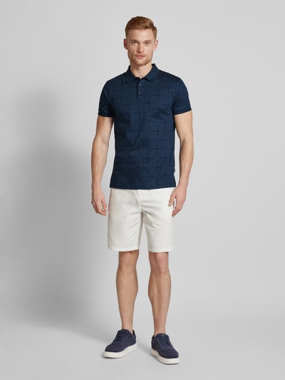 JOOP! Collection Poloshirt met structuurmotief, model 'Phelan' Marineblauw - 1