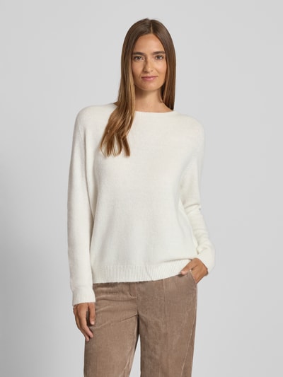 Rich & Royal Sweter z dzianiny z prążkowanymi wykończeniami Złamany biały 4