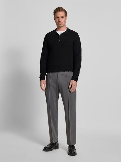 SELECTED HOMME Regular fit gebreide pullover van puur katoen, model 'DANE' Zwart - 1