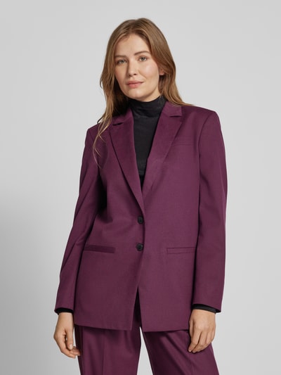 HUGO Blazer met reverskraag, model 'Amyia' Aubergine - 4