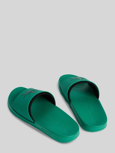 CK Calvin Klein Badeschuhe mit Logo Print Oliv 2