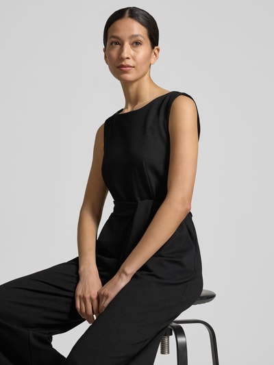 Jake*s Collection Jumpsuit van viscosemix met strikceintuur Zwart - 3