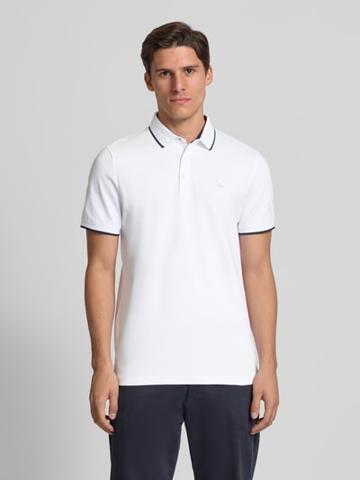 s.Oliver RED LABEL Regular Fit Poloshirt aus Baumwoll-Mix Weiss 4