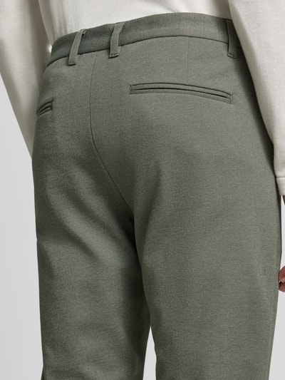 Lindbergh Spodnie materiałowe o kroju slim fit z podwiniętymi nogawkami Oliwkowy 3