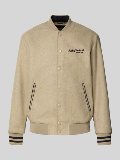 Replay College-Jacke mit Stehkragen und Label-Stitching Sand 2