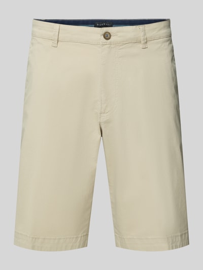 bugatti Regular fit korte chino met ceintuurlussen, model 'Flat' Ecru - 2