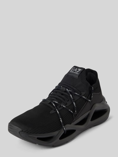 EA7 Emporio Armani Sneakers met labeldetail Zwart - 1