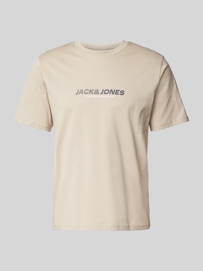 Jack & Jones T-Shirt mit Label-Print Modell 'TARMAC' Beige 2