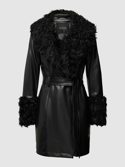 GUESS Lange jas met imitatiebont, model 'AURORA' Zwart - 2