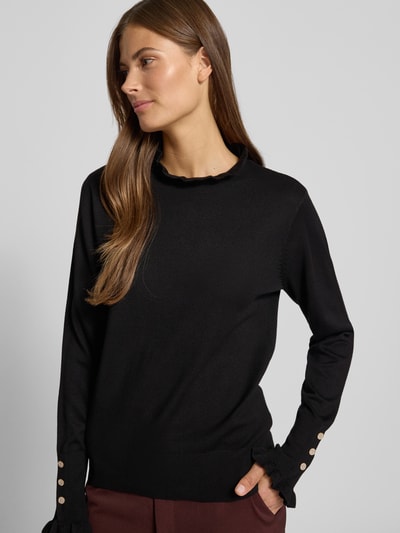 FREE/QUENT Regular Fit Longsleeve aus Viskose-Mix Modell 'Katie' Black 3