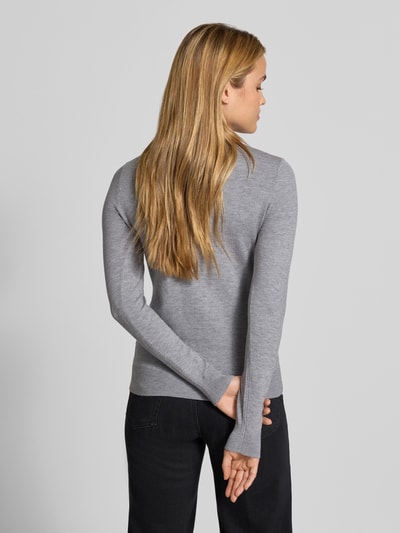 Christian Berg Woman Slim Fit Strickpullover mit elastischen Abschlüssen Silber Melange 5