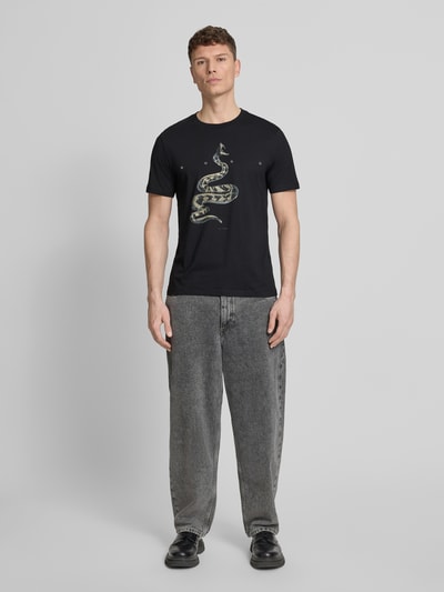 HUGO Regular Fit T-Shirt aus reiner Baumwolle Modell 'DISCORB' Black 1