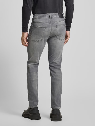 BOSS Orange Slim Fit Jeans im Used-Look Modell 'DELAWARE' Mittelgrau 5