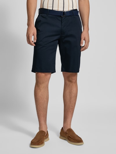 Christian Berg Men Bermuda met Franse steekzakken Marineblauw - 4