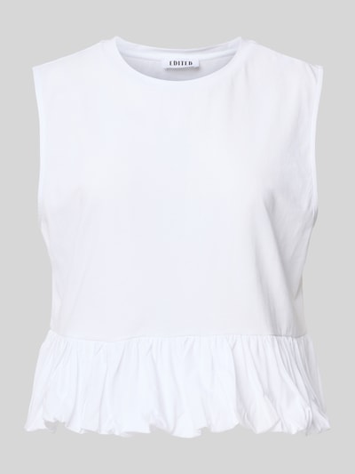 EDITED Crop Top mit Rundhalsausschnitt Modell 'Davinia' Weiss 2