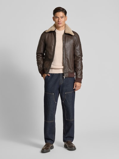 SELECTED HOMME Relaxed fit gebreide pullover van een mix van wol en kasjmier, model 'Calle' Ecru - 1