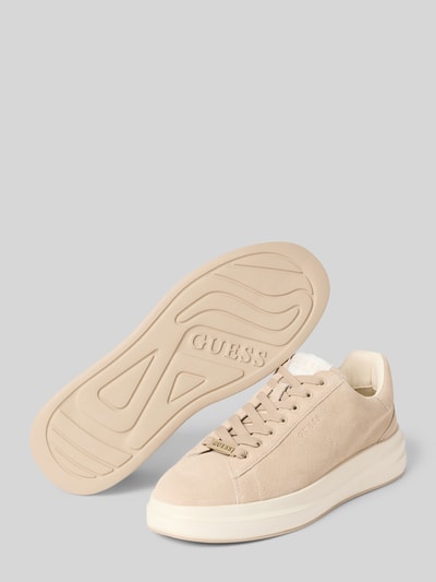 Guess Leren sneakers met labelpatch, model 'ELBA' Beige - 4