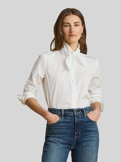 Lauren Ralph Lauren Regular Fit Freizeitbluse aus reiner Baumwolle mit Schluppe Weiss 4