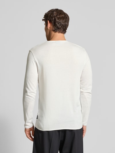 Strellson Sweter o kroju regular fit z mieszanki bawełny model ‘PROSPECT’ Złamany biały 5