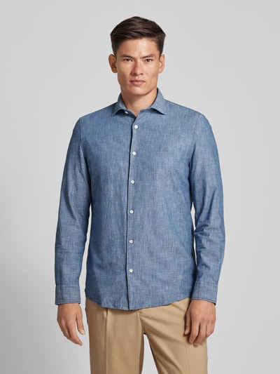 Marc O'Polo Regular Fit Freizeithemd mit Kentkragen Jeansblau 4