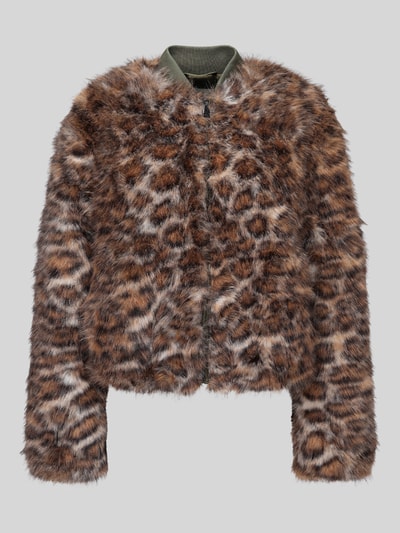 s.Oliver RED LABEL Imitatiebontjack met baseballkraag Donkerbruin - 2