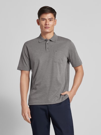 Christian Berg Men Regular fit poloshirt met borstzak Taupe - 4