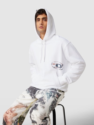 Diesel Hoodie mit Label-Print Weiss 3