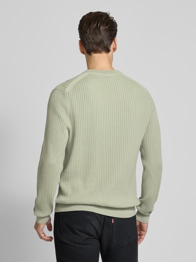 Christian Berg Men Strickpullover mit Logo-Stitching Oliv 5