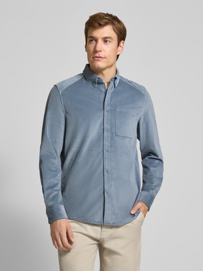 Drykorn Regular fit vrijetijdsoverhemd van corduroy met button-downkraag Bleu - 4