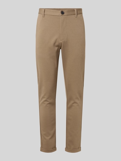 Lindbergh Cropped Stoffhose mit französischen Eingrifftaschen Sand 2