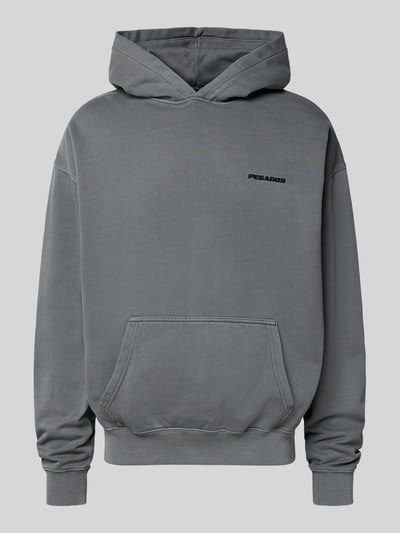 Pegador Oversized Hoodie mit Logo-Stitching und Känguru-Tasche Anthrazit 2