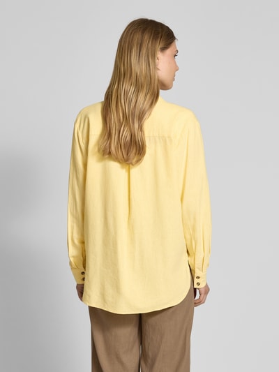 FREE/QUENT Relaxed Fit Leinenbluse mit Brusttasche Modell 'Lava' Hellgelb 5