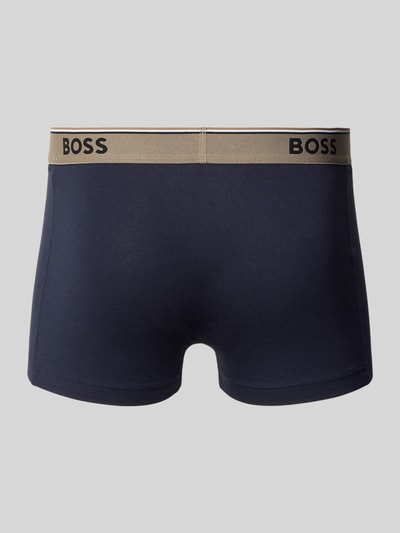 Produktfoto, boxershort uit katoenmix in set van 3 Model 'Power' van BOSS, effen kleuren, elastische band met labelprint, stretchmateriaal