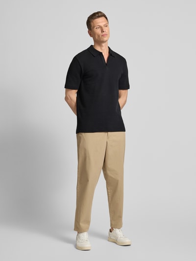 Marc O'Polo Regular fit poloshirt van een mix van katoen en elastaan Zwart - 1