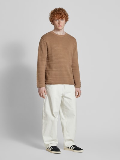 REVIEW Strickpullover mit gerippten Abschlüssen Mud 1