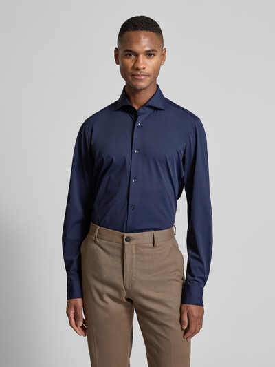 JOOP! Collection Slim fit zakelijk overhemd met knoopsluiting, model 'Pai' Marineblauw - 4