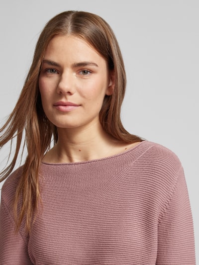 Marc O'Polo Sweter o kroju regular fit z dzianiny z bawełny Oberżynowy 3