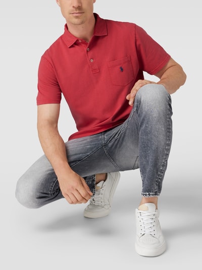 Polo Ralph Lauren Poloshirt met logostitching en borstzak Rood - 3