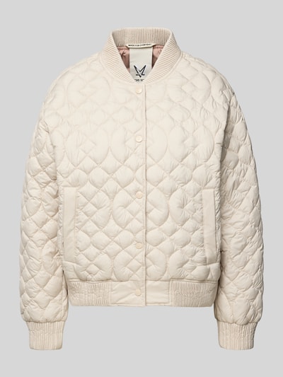 Produktfoto, Jacke mit Stehkragen und Eingrifftaschen von Fuchs Schmitt, kremowy kolor, steppnähte, krój regular fit, kieszenie, długość tyłu 58 cm, szerokość ramion 48 cm, szerokość w rozmiarze 36: 57 cm, długość rękawa 56 cm, pikowana tekstura