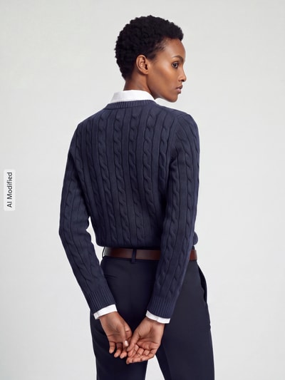 GANT Strickjacke aus Wolle mit Logo-Detail Dunkelblau 5