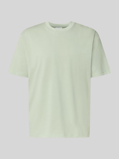 Produktfoto, Oversized T-Shirt mit Rundhalsausschnitt von Lindbergh in hellem Mintgrün, reine Baumwolle, gerade Form, glatte Textur.