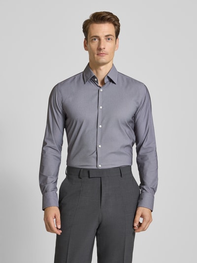 BOSS Slim Fit Businesshemd mit Kentkragen Modell 'HANK' Mittelgrau 4
