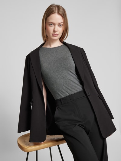 MSCH Copenhagen T-Shirt mit geripptem Rundhalsausschnitt Modell 'Betrina' Mittelgrau Melange 3