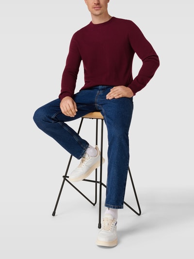 Christian Berg Men Strickpullover aus Merino-Kaschmir-Mix Dunkelrot meliert 1