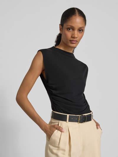 YAS T-shirt met plooien, model 'LYSA' Zwart - 3