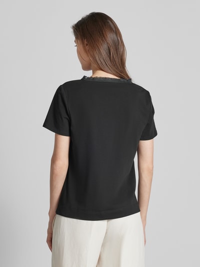 Marc Cain T-shirt met franjes Zwart - 5