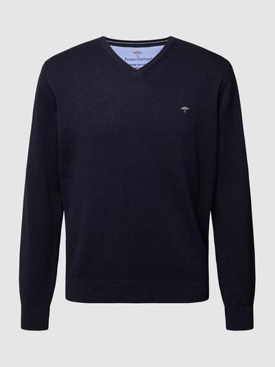 Fynch-Hatton Pullover mit V-Ausschnitt Marine 2